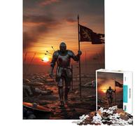 Puzzle per ragazzi da 1000 pezzi Cavaliere ferito sul campo di battaglia al tramonto Gioco impossibile giocattolo educativo ottimo regalo per gli amanti dei giochi e antistress (dimensioni 38x26cm)