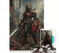 Puzzle per ragazzi da 1000 pezzi: Cavaliere Oscuro in Armatura Rossa, gioco rilassante, antistress, regalo di compleanno o per occasioni speciali 50x75cm