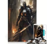 Puzzle per ragazzi da 1000 pezzi: Cavaliere tra le fiamme giochi per famiglie decorazione perfetta collezione d'artista belle arti 38x52cm