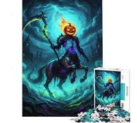 Puzzle per ragazzi da 1000 pezzi Centauro di Halloween con testa di zucca gioco per famiglie giocattolo avvincente per coltivare la pazienza ottimo regalo un'opera d'arte (dimensioni 50x75cm)