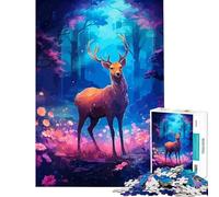 Puzzle per ragazzi da 1000 pezzi cervo fantasy pixel art giocattolo intellettuale per attività educative in famiglia regalo di compleanno (dimensioni 38x26cm)