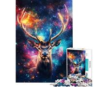 Puzzle per ragazzi da 1000 pezzi Cervo nel Cosmo Gioco interattivo Giocattolo intellettuale Ottimo regalo per gli appassionati di giochi Sfida impegnativa (dimensioni 38x52cm)