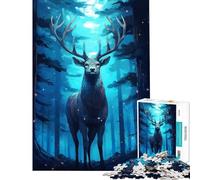 Puzzle per ragazzi da 1000 pezzi Cervo nella foresta Misterioso gioco per famiglie Gioco stimolante Ottimo regalo per gli amanti dei giochi Antistress (Dimensioni 38x52cm)