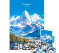 Puzzle per ragazzi da 1000 pezzi Chamonix Mont Blanc Giochi educativi Giocattoli educativi per l'apprendimento Ottimi regali e giocattoli educativi (dimensioni 38x52cm)