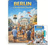 Puzzle per ragazzi da 1000 pezzi, Checkpoint di Berlino Charlie, gioco per famiglie, attività divertenti da fare a casa, regalo di compleanno, regalo di viaggio 50x75cm