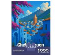 Puzzle Per Ragazzi Da 1000 Pezzi Chefchaouen, Morocco Blue Cityscape Puzzle Giochi Rilassanti Ma Divertenti E Spiritosi Regali Di Compleanno E Unici 52x38cm/1000pcs