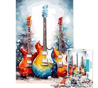 Puzzle per ragazzi da 1000 pezzi chitarra albero di Natale gioco interattivo per un'esperienza educativa stimolante ideale come regalo per chi ama i giochi di analisi e logica (dimensioni 50x75cm)
