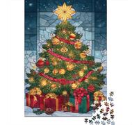 Puzzle Per Ragazzi Da 1000 Pezzi Christmas Stained Glass Window Puzzle Giochi Rilassanti Difficili Divertenti Attività A Casa, 38x26cm/1000pcs