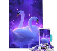 Puzzle per ragazzi da 1000 pezzi "Cigni innamorati" - Gioco interattivo educativo e stimolante - Ottimo regalo per chi ama i giochi di analisi e logica (Dimensioni 50x75cm)