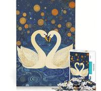 Puzzle per ragazzi da 1000 pezzi Cigni nella notte stellata giochi rilassanti analisi e logica regalo di compleanno regalo di viaggio 38x26cm
