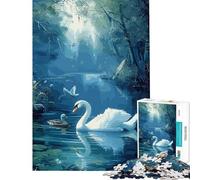 Puzzle per ragazzi da 1000 pezzi cigno nella foresta sfida educativa gioco di decorazione per la casa adatto a ragazzi dai 14 anni in su (38x26cm)