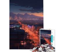 Puzzle per ragazzi da 1000 pezzi città americana Giocattolo avvincente per coltivare la pazienza rompicapo decorazione perfetta regalo divertente (dimensioni 50x75cm)
