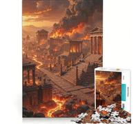 Puzzle per ragazzi da 1000 pezzi, Città antica in fiamme, gioco rompicapo, interazione genitore-figlio, regalo di compleanno, regalo 38x52cm