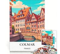 Puzzle per ragazzi da 1000 pezzi, Città delle fiabe di Colmar, gioco educativo, decorazione perfetta, lista dei desideri con Babbo Natale 38x26cm