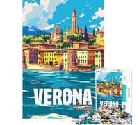 Puzzle per ragazzi da 1000 pezzi città di Verona Italia Attività divertenti da fare a casa gioco educativo per ragazzi dai 14 anni in su (50x75cm)