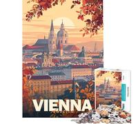 Puzzle per ragazzi da 1000 pezzi città di Vienna minimalista per adulti giochi per famiglie difficile compleanno e Natale (dimensioni 38x52cm)