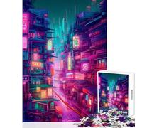 Puzzle per ragazzi da 1000 pezzi città notturna strada gioco educativo decorazione murale per la casa giocattolo lista dei desideri con Babbo Natale (50x75cm)