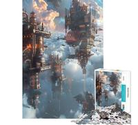 Puzzle per ragazzi da 1000 pezzi città steampunk fantasy giocattolo educativo rilassante sfida impegnativa regalo di compleanno (dimensioni 38x26cm)