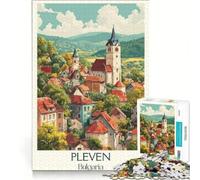 Puzzle per ragazzi da 1000 pezzi, città storica di Pleven, gioco divertente, allena la mente e la mano, adatto come decorazione da scrivania 38x26cm