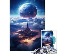 Puzzle per ragazzi da 1000 pezzi Cittadella Cosmica gioco rompicapo giocattolo educativo regalo per compleanni difficile (dimensioni 75x50cm)