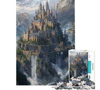 Puzzle per ragazzi da 1000 pezzi Cittadella della Montagna Nebbiosa Puzzle per adulti Gioco per famiglie Corsa di velocità manuale Regali di Natale e compleanno (Dimensioni 38x26cm)