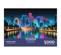 Puzzle Per Ragazzi Da 1000 Pezzi City Lights Reflections Puzzle Per Ragazzi Gioco Pratico Sfida Difficile Regali Unici Per Compleanno E Natale 38x26cm/1000pcs