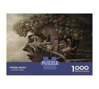 Puzzle Per Ragazzi Da 1000 Pezzi Cityscape in Woman's Head Puzzle Giochi Rilassanti Difficili Divertenti Attività A Casa, 38x26cm/1000pcs