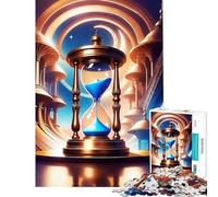 Puzzle per ragazzi da 1000 pezzi Clessidra in una città dorata Sfida educativa per migliorare la memoria Gioco divertente per ragazzi dai 14 anni in su 38x52cm