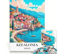 Puzzle per ragazzi da 1000 pezzi, colorato, raffigurante Cefalonia, Grecia, ideale per il relax, l'interazione genitore-figlio e una sfida unica 38x52cm