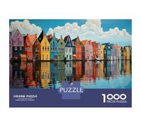 Puzzle Per Ragazzi Da 1000 Pezzi Colorful Canal Houses Puzzle Giochi Rilassanti Ma Divertenti E Spiritosi Regali Di Compleanno E Unici 52x38cm/1000pcs