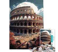 Puzzle per ragazzi da 1000 pezzi Colosseo a Roma Puzzle per adulti Gioco per famiglie Corsa di velocità manuale Regali di Natale e compleanno (Dimensioni 38x52cm)