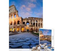 Puzzle per ragazzi da 1000 pezzi Colosseo Roma Gioco di logica estetico per migliorare la memoria Giocattolo per la decorazione della parete con poster abbinato e foglio di curiosità (38x52cm)