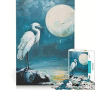 Puzzle per ragazzi da 1000 pezzi con airone sulla roccia gioco rilassante decorazione per la casa adatto per la scrivania 50x75cm