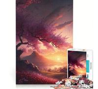 Puzzle per ragazzi da 1000 pezzi con alba di ciliegi in fiore, giocattolo antistress, gara di velocità manuale, per rafforzare l'amore tra le coppie 38x26cm