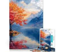 Puzzle per ragazzi da 1000 pezzi con albero in un paesaggio di agosto, pezzi a incastro, gioco divertente e logico, tranquillo, ideale per compleanni e attività artistiche (50x75cm)