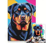 Puzzle per ragazzi da 1000 pezzi con allegri Rottweiler, gioco pratico, per divertimento in famiglia, ideale come regalo per tutta la famiglia 50x75cm