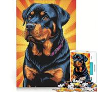 Puzzle per ragazzi da 1000 pezzi con allegri Rottweiler, gioco pratico, per divertimento in famiglia, ideale come regalo per tutta la famiglia 38x52cm