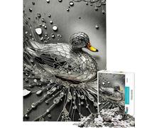 Puzzle per ragazzi da 1000 pezzi con anatra nelle gocce d'acqua Puzzle per adulti gioco per famiglie migliora la memoria ideale come regalo (dimensioni 50x75cm)