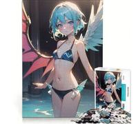 Puzzle per ragazzi da 1000 pezzi con angelo demoniaco tratto da un anime, gioco educativo, decorazione da parete, compleanno e Natale 38x26cm