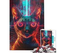 Puzzle per ragazzi da 1000 pezzi con antico rituale del gatto attività divertenti da fare in casa decorazione per la casa gioco pratico per ragazzi dai 14 anni in su (38x52cm)