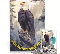 Puzzle per ragazzi da 1000 pezzi con aquila calva e orgoglio di montagna, gioco per famiglie, attività divertenti da fare a casa, per rafforzare l'amore tra le coppie 38x52cm