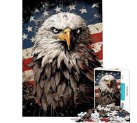 Puzzle per ragazzi da 1000 pezzi con aquila e bandiera americana una sfida stimolante per tutta la famiglia un giocattolo antistress per ragazzi dai 14 anni in su (38x26cm)