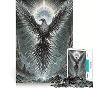 Puzzle per ragazzi da 1000 pezzi con aquila nera e bordo preciso,gioco di concentrazione,regalo,gioco rilassante,illustrazione natalizia 38x52cm