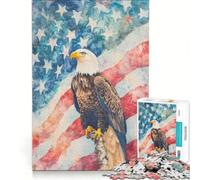 Puzzle per ragazzi da 1000 pezzi con aquile calve, tema patriottico, gioco per famiglie, attività divertenti da fare a casa, per rafforzare l'amore tra le coppie 38x26cm