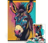 Puzzle per ragazzi da 1000 pezzi con asino, gioco interattivo, difficile e stimolante, cerca un gioco impegnativo 38x26cm