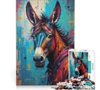 Puzzle per ragazzi da 1000 pezzi con asino, gioco interattivo, difficile e stimolante, cerca un gioco impegnativo 50x75cm