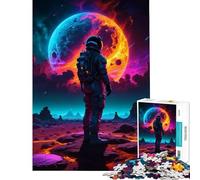 Puzzle per ragazzi da 1000 pezzi con astronauta che guarda l'orizzonte giocattolo educativo rilassante sfida impegnativa regalo di compleanno (dimensioni 75x50cm)