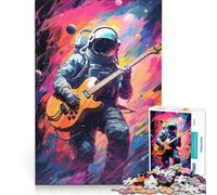 Puzzle per ragazzi da 1000 pezzi con astronauta che suona la chitarra, giocattolo antistress, sfida impegnativa, per rafforzare l'amore tra le coppie 50x75cm