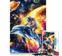 Puzzle per ragazzi da 1000 pezzi con astronauta e delfino che esplorano lo spazio Gioco divertente e rilassante,ideale per stimolare la mente e creare un'atmosfera piacevole Regalo di Natale