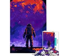 Puzzle per ragazzi da 1000 pezzi con astronauta e pianeta pittura digitale sfida educativa decorazione artistica per la casa gioco educativo per ragazzi dai 14 anni in su (38x52cm)